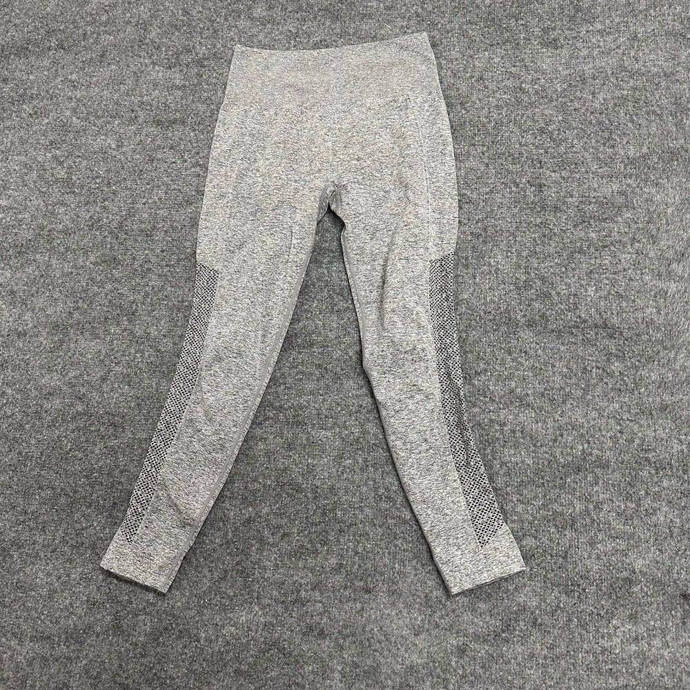 Fabletics Leggings Womens Size S Gray Heathered Mesh High Waisted Athletic Yoga